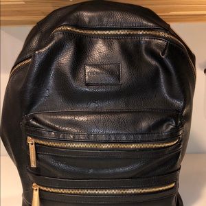 Honest Co Black Vegan Leather Diaper Back Backpack